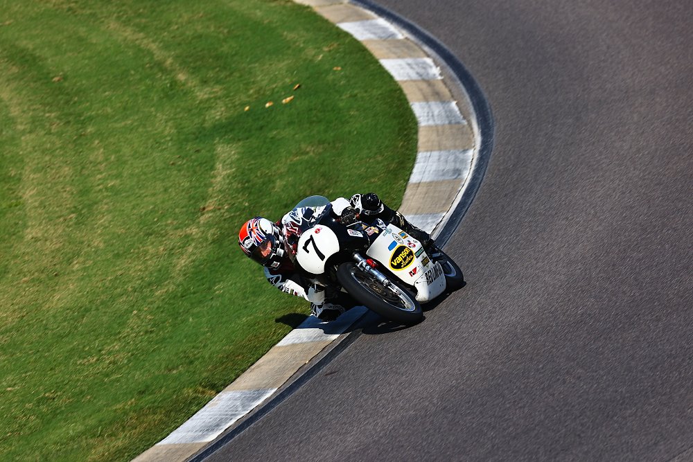 AJS 7R racing through Turn 3 at Barber Motorsport Park.