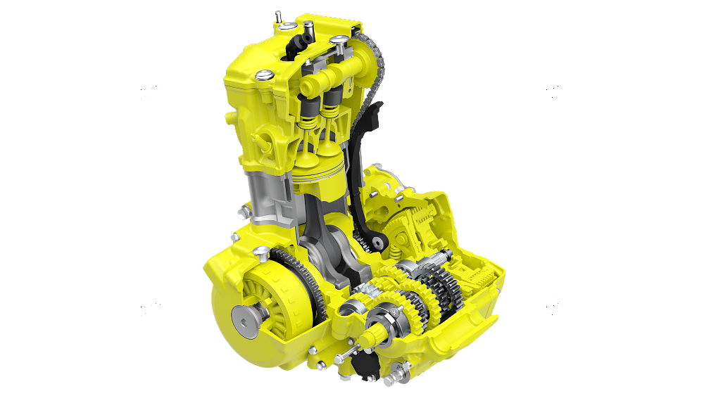 2025 Suzuki DR-Z4 engine cutaway.