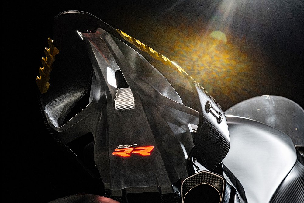 A low-angle view of the Concept RR's rear section.