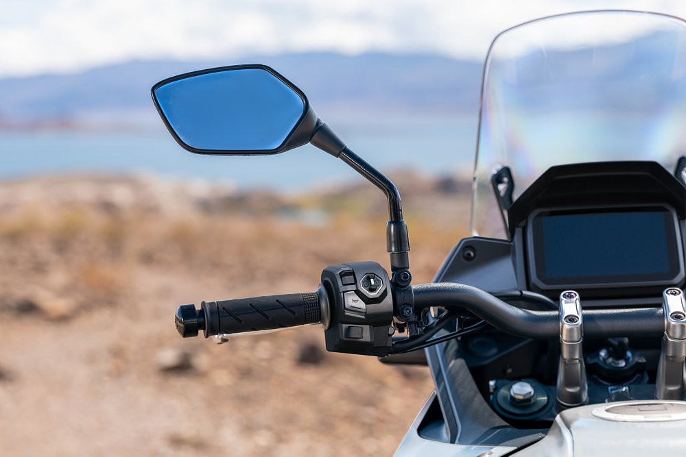 left hand switchgear and mirror on the Transalp