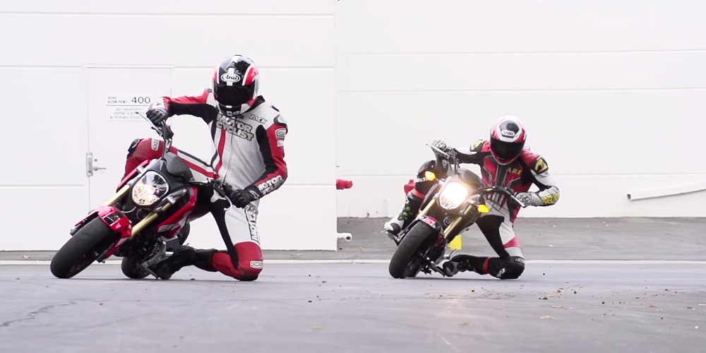 Gromkhana video: Grom wheelies, jumps and drifting