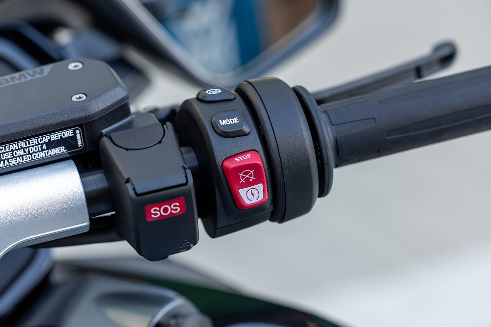 close view of the buttons and switches by the right hand grip