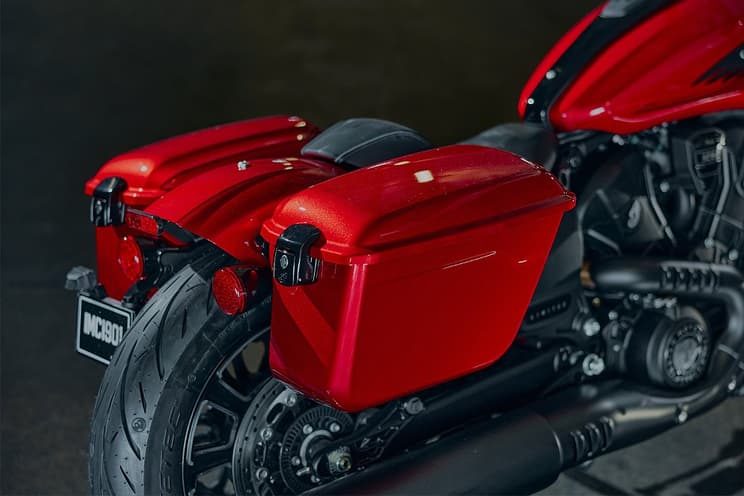 A close-up of the Sport Scout RT's 10-gallon saddlebags.