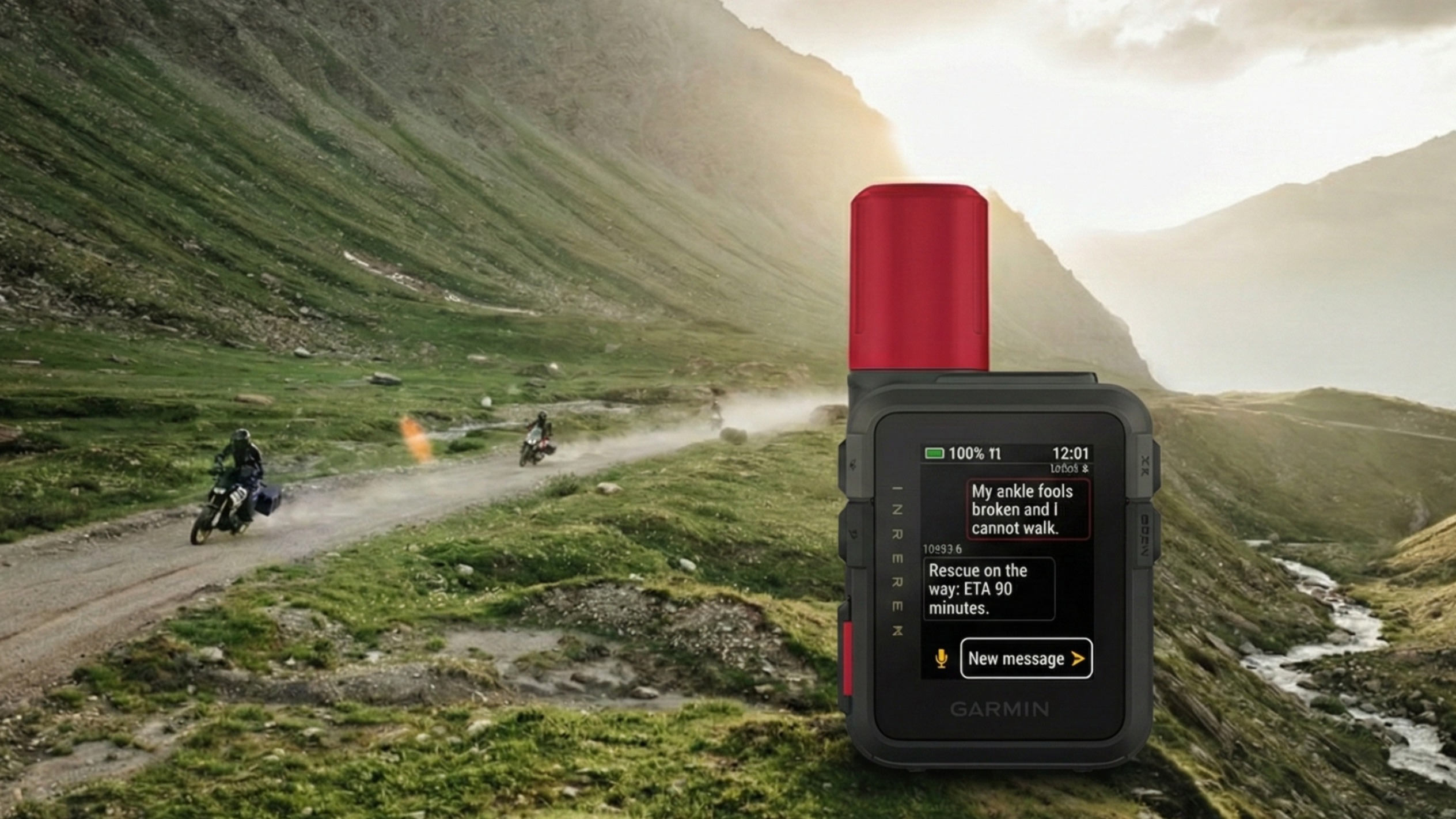 Motorcycle satellite communicator and GPS device — emergency SOS and off-grid navigation