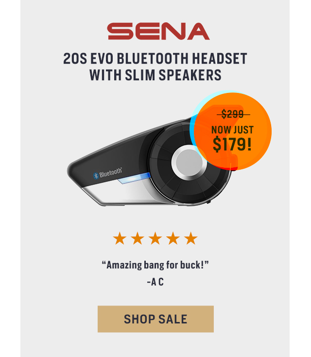 Sena 20S EVO Bluetooth Headset With Slim Speakers