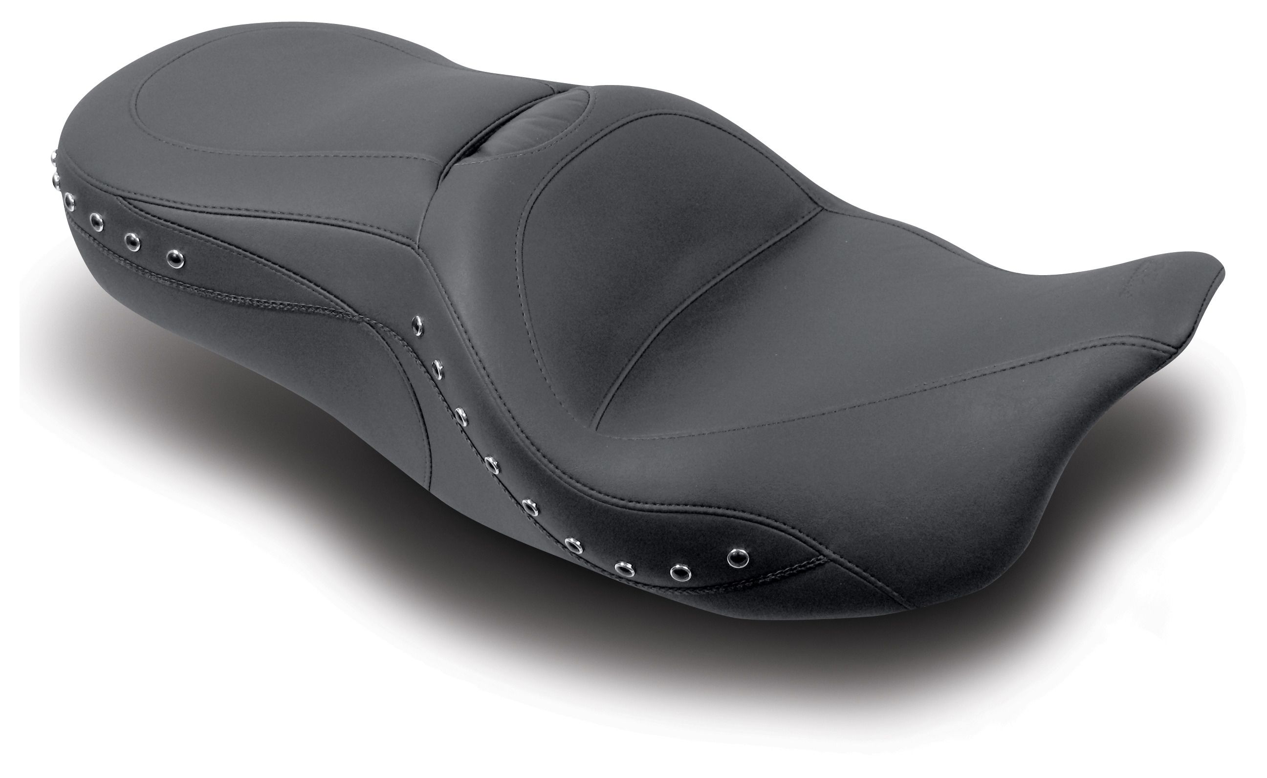 Mustang One-Piece Sport Touring Seat For Harley Touring 2008-2025 Black Studs