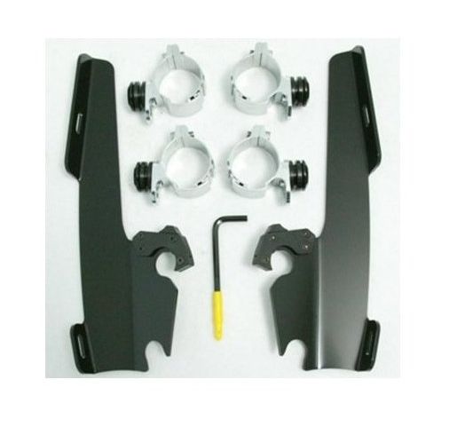 Memphis Shades Fats / Slim / Batwing Trigger-Lock Mount Kit For Harley Softail 1986-2017 w/ OEM light bar