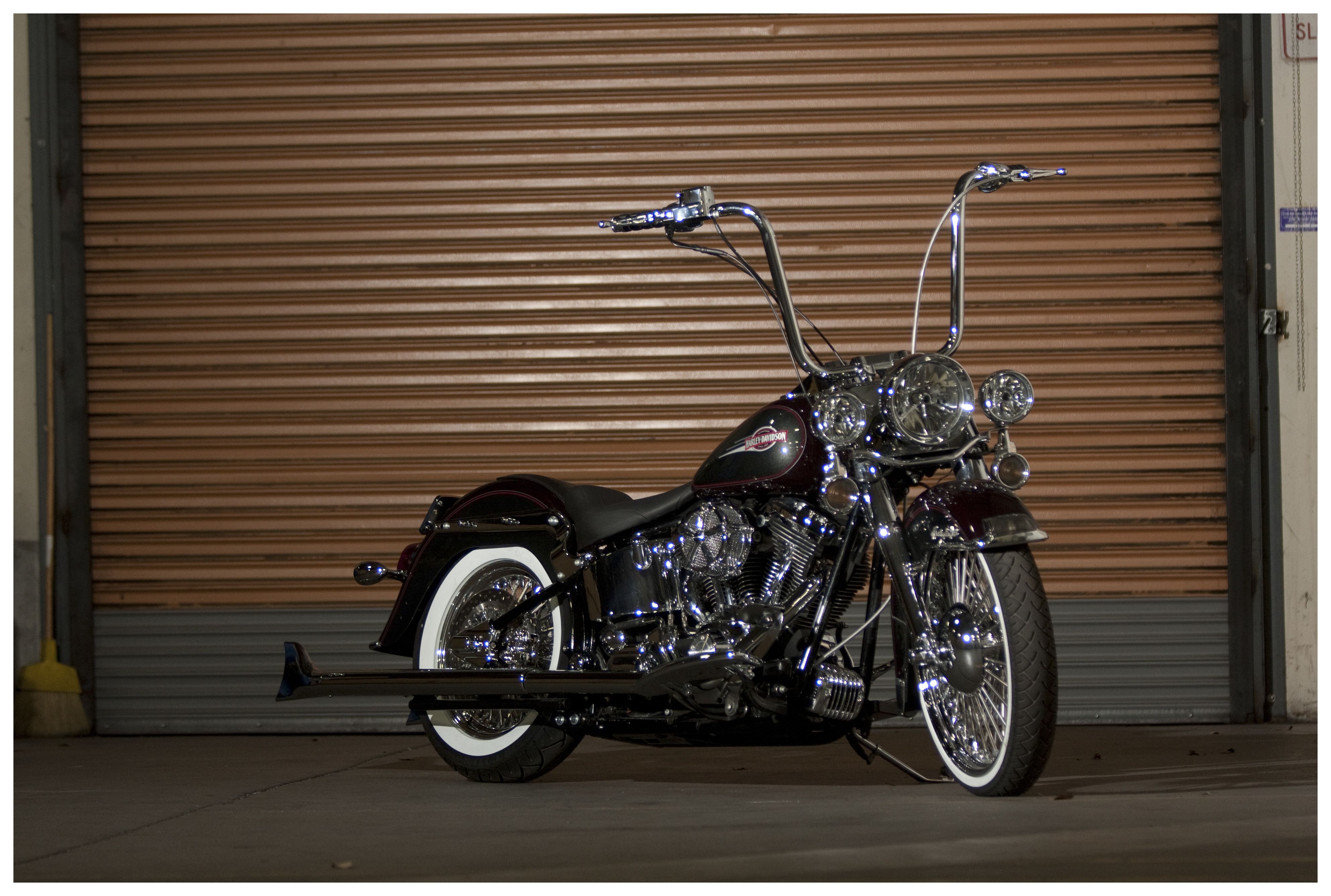 Extended Cable Set 12in Clutch Brake Line Throttle Harley Davidson Dyna Softail 07-17 - Bike - View #2