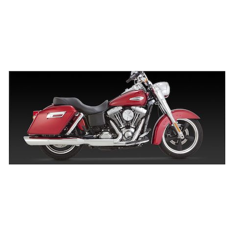 Vance & Hines 4" Twin Slash 2-Into-1 Slip-On Muffler For Harley Dyna 2012-2017