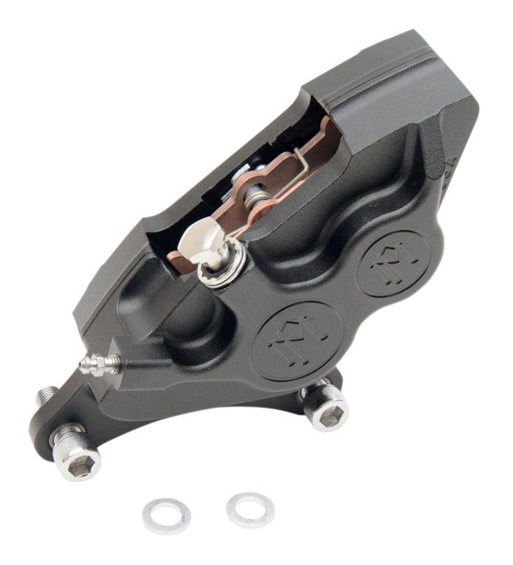 Performance Machine Four-Piston Differential-Bore Front Calipers For Harley 1984-1999 Left Caliper
