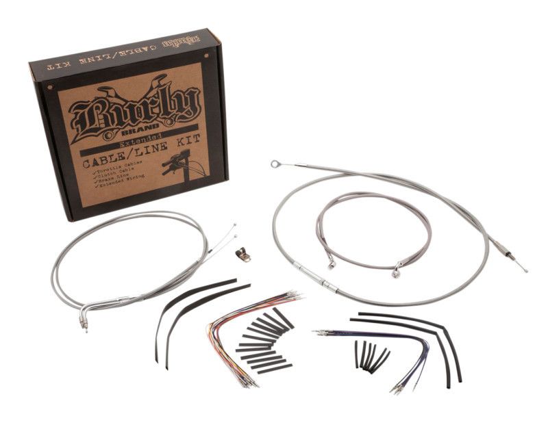 Burly Handlebar Cable Installation Kit For Harley Softail FL 2007-2010 18" Tall Bars