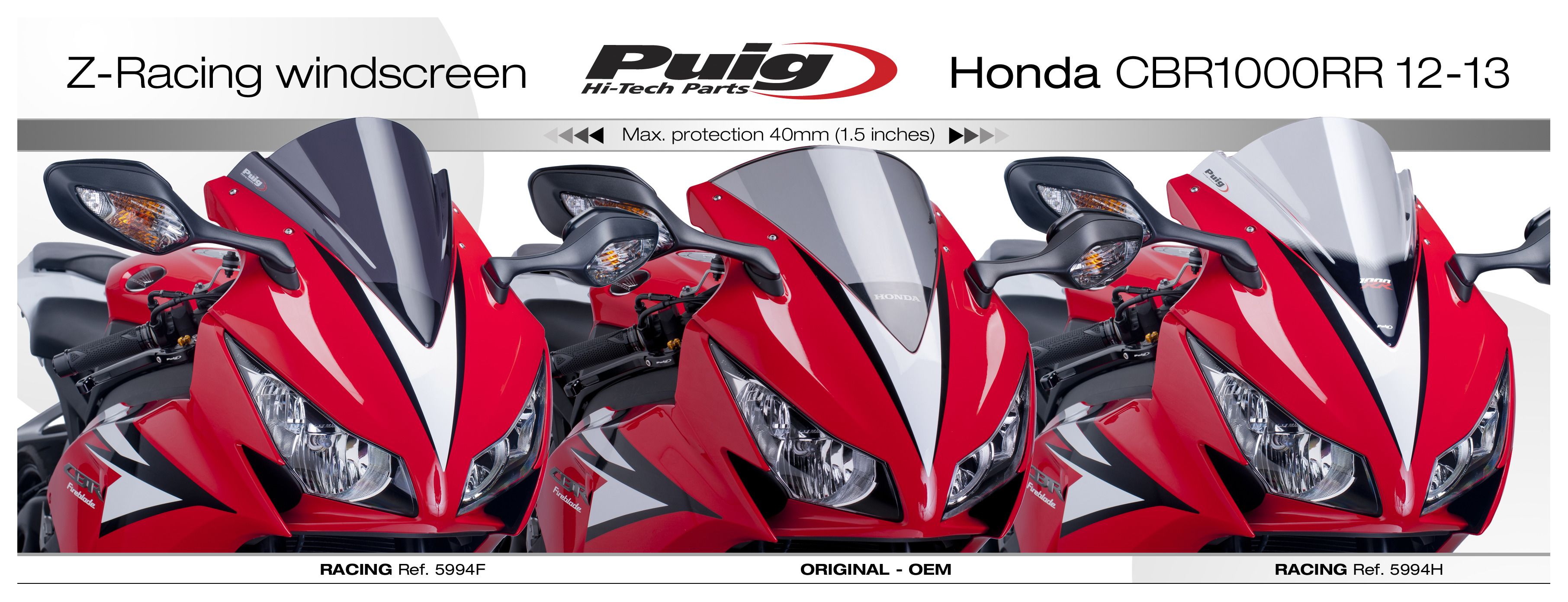CBR1000RRR Puigスクリーン Puig R-Racer Windscreen Honda CBR1000RR-R SP 2020-2024