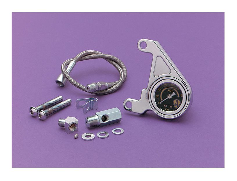 Oil Pressure Gauge Kit Twin Cam Raw Mount Engine Turned A1