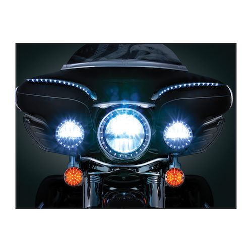 Kuryakyn LED Halo 4 1/2" Passing Lamp Trim Rings For Harley 19842016