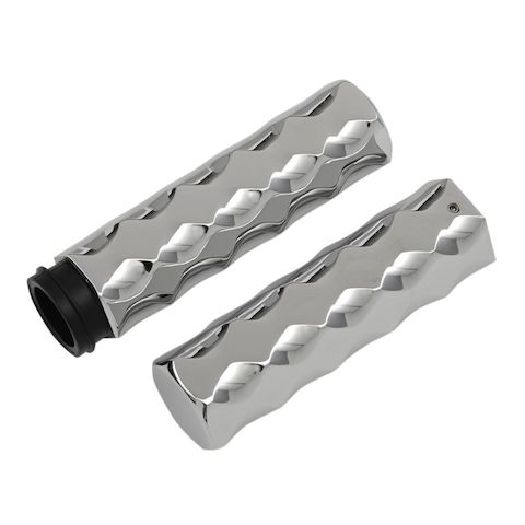 LA Choppers Billet Hex Tex Grips For Harley Fly-By-Wire