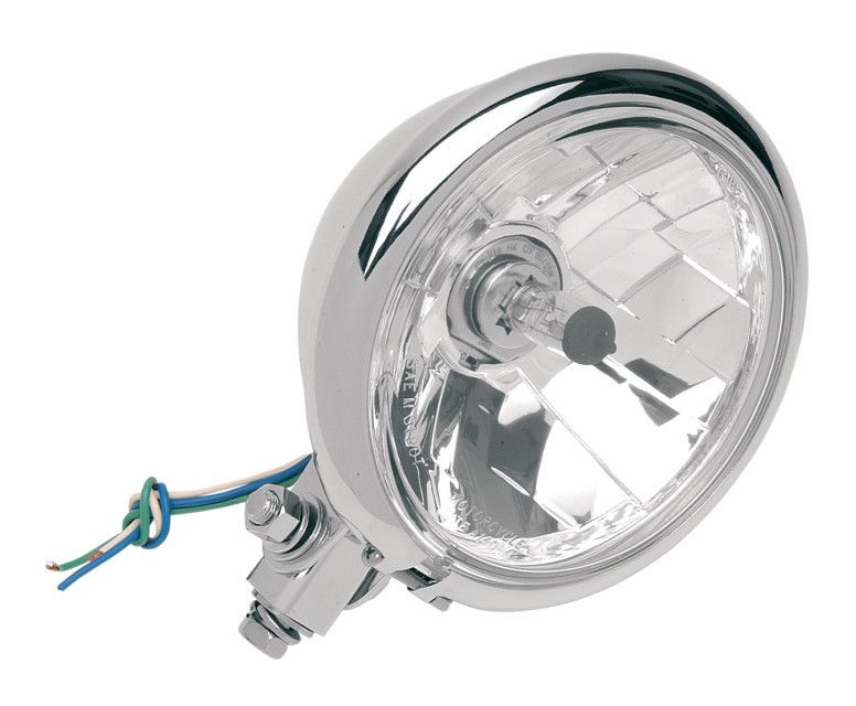 Drag Specialties 5 3/4" Diamond Style Bottom-Mount Headlight Clear