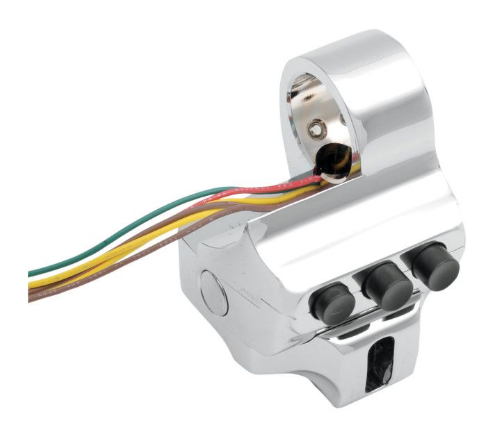 Performance Machine Contour 1" Switch Housing For Harley Touring 4 Button Chrome Right Side W/ Brake