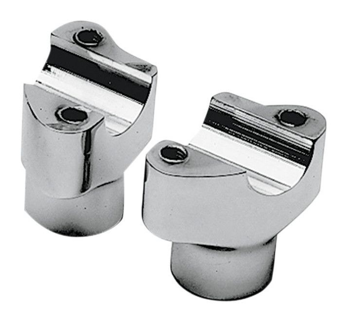 Drag Specialties 1 1/4" Buffalo Handlebar Risers For Harley Chrome Straight 1.5" Tall