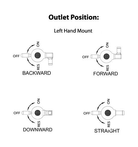 Pingel Power-Flo Petcock - High Flow Fuel Valve Chrome Oval 22mm