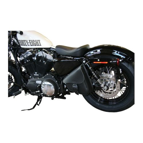 Willie & Max Leather Swing Arm Saddlebag For Harley Sportster 19862018