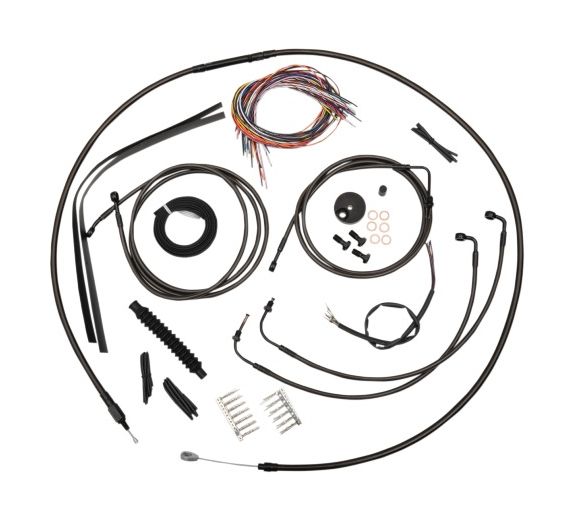 LA Choppers Handlebar Cable Brake Line And Wire Kit For Harley Touring w/ABS 2008-2013 15"-17" Apes