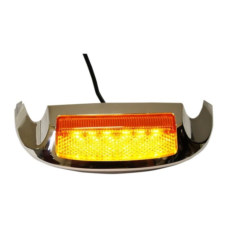 Custom Dynamics LED Front Fender Tip Light For Harley 2014-2025 Smoke Lens with Amber Bulbs