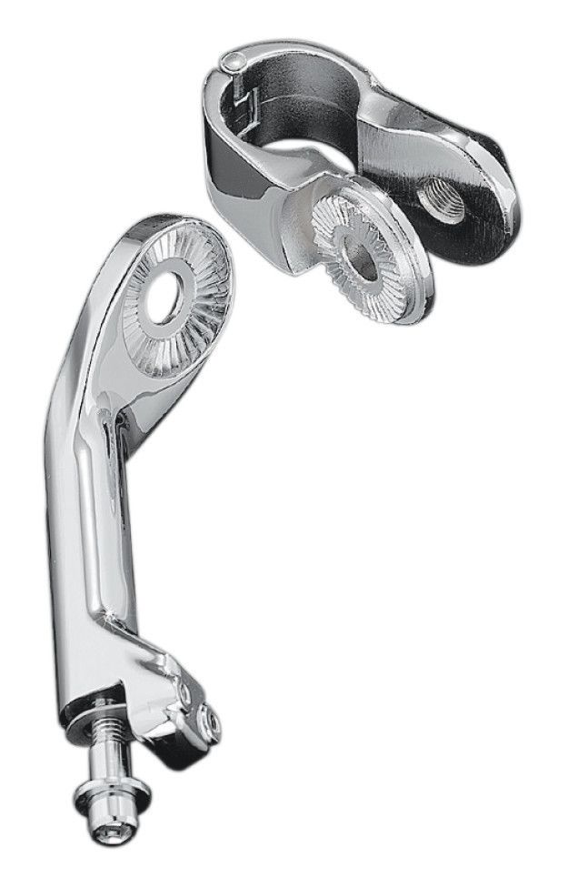 Kuryakyn Tour Tech Cruise Peg Mounts For 1-1/4" Engine Guards Mounts Only - Chrome 4" Back From Bar - Tall Rider