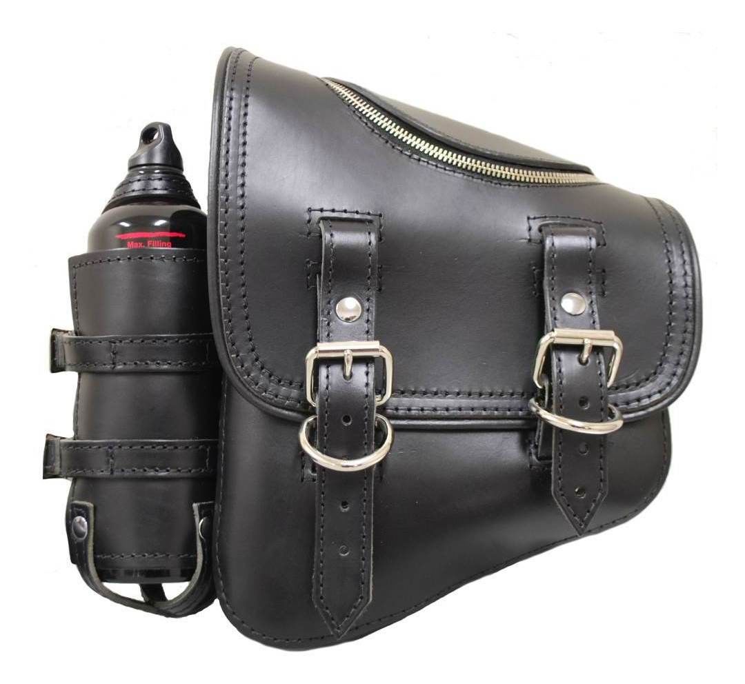 La Rosa Solo Zipper Bag With Fuel Bottle For Harley Softail & Rigid 5