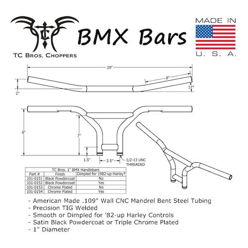TC Bros BMX 1" Handlebars RevZilla