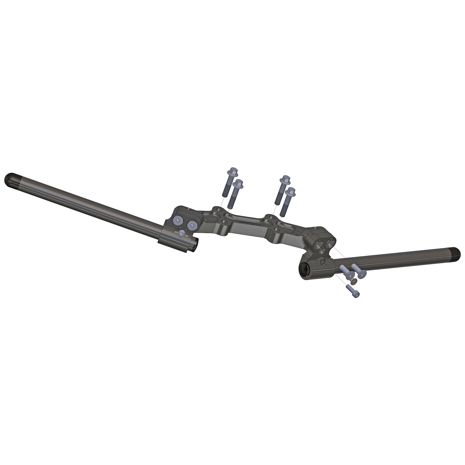 Woodcraft Clip-On Risers w/ Adapter Plate Yamaha FZ-07 2015-2017
