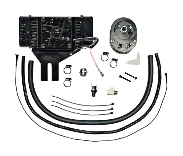 Jagg Horizontal Low Mount Fan Assisted Oil Cooler Kit For Harley Dyna