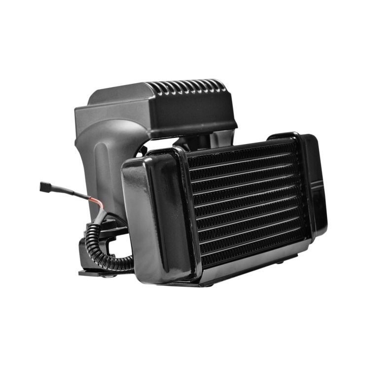 Jagg Horizontal Low Mount Fan Assisted Oil Cooler Kit For Harley