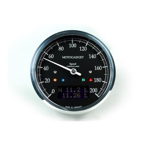 Motogadget Chronoclassic DarkEdition Speedometer and m-TRI Signal Adapter Triumph Thruxton 900 2015