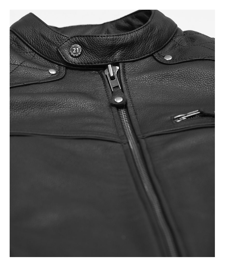 ジャケット・アウター G-STAR RAW BIKER HIGHWAY LEATHER JACKET G-STAR RAW Men's Biker Jacket, Black (Dk Black D24281-c143