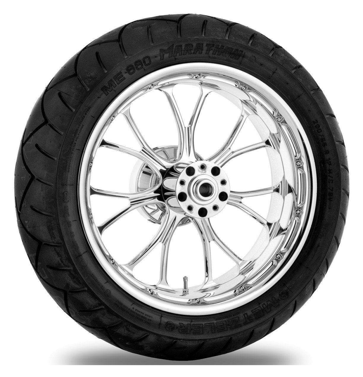 Performance Machine Heathen 17 x 6 Rear Wheel / Metzeler Tire Kit For Harley Touring 20092016