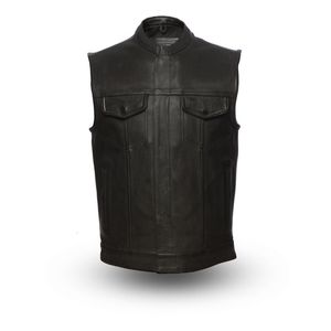 street steel leather vest