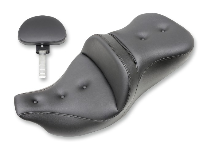 Saddlemen Roadsofa PT Pillow Top 2-Up Seat For Harley Touring 2008-2025 Extended Reach / With Backrest