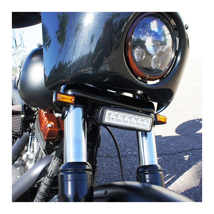 Joker Machine Fork Mount Rectangle Turn Signals For Harley