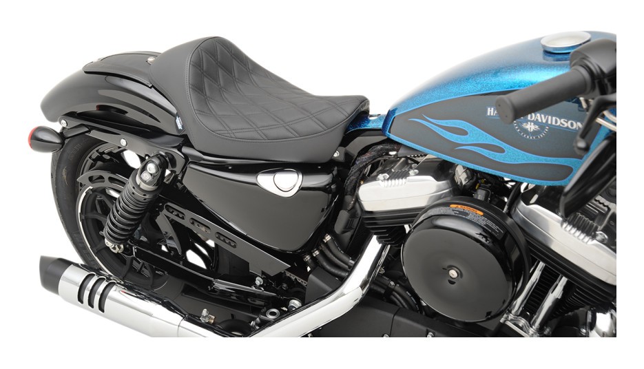 Drag Specialties Cafe Solo Seat For Harley Sportster 2010-2022 Diamond Stitch
