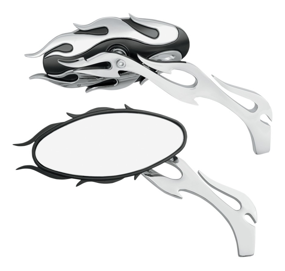 Drag Specialties Oval Flame Mirrors N/A