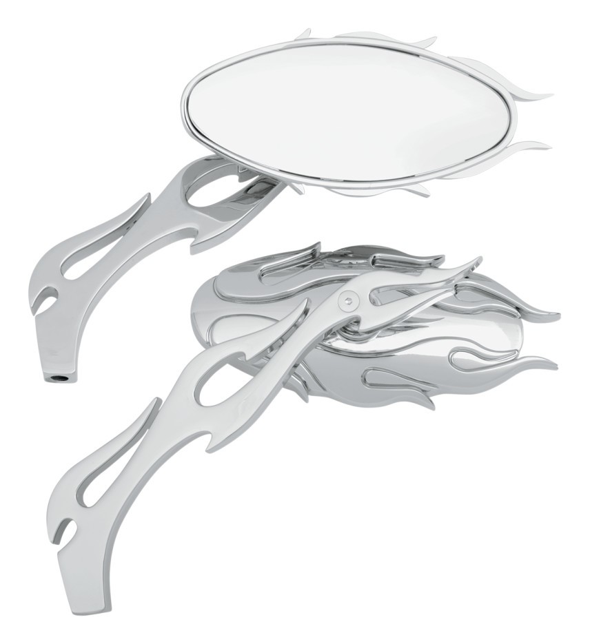 Drag Specialties Oval Flame Mirrors N/A