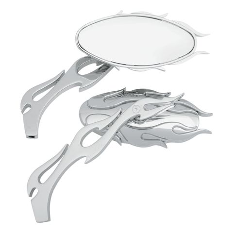 Drag Specialties Oval Flame Mirrors