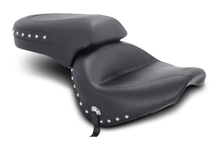 Mustang Wide Touring Seat Yamaha XVS650 V-Star Classic / Custom / Silverado 1998-2016 Studded Without Driver Backrest