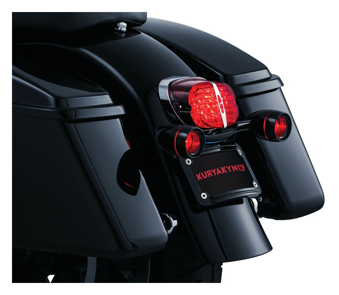 Kuryakyn Curved License Plate Frame For Kuryakyn Bullet Light Rear