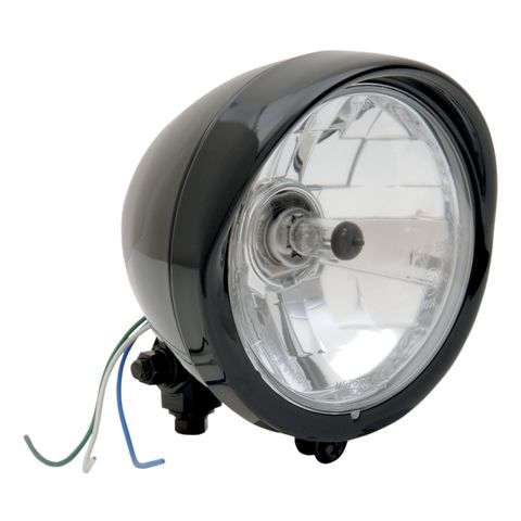 Drag Specialties 5 3/4" Diamond Style Bottom-Mount Headlight Assembly With Visor