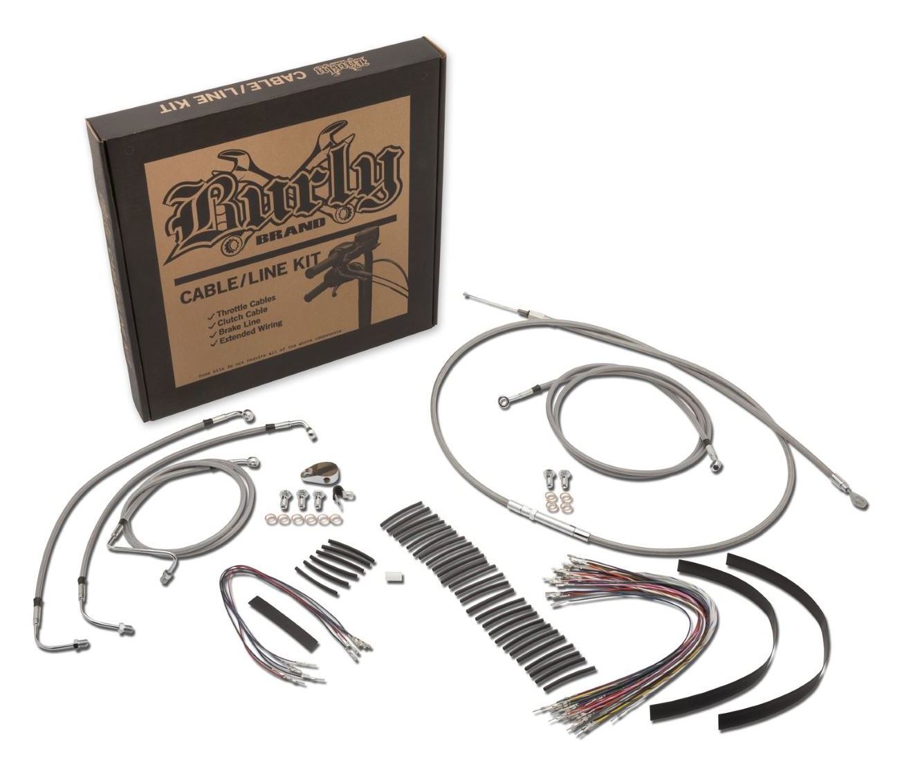 Burly Handlebar Cable Installation Kit For Harley Road Glide w/ ABS 2015-2016 18" Tall Bars