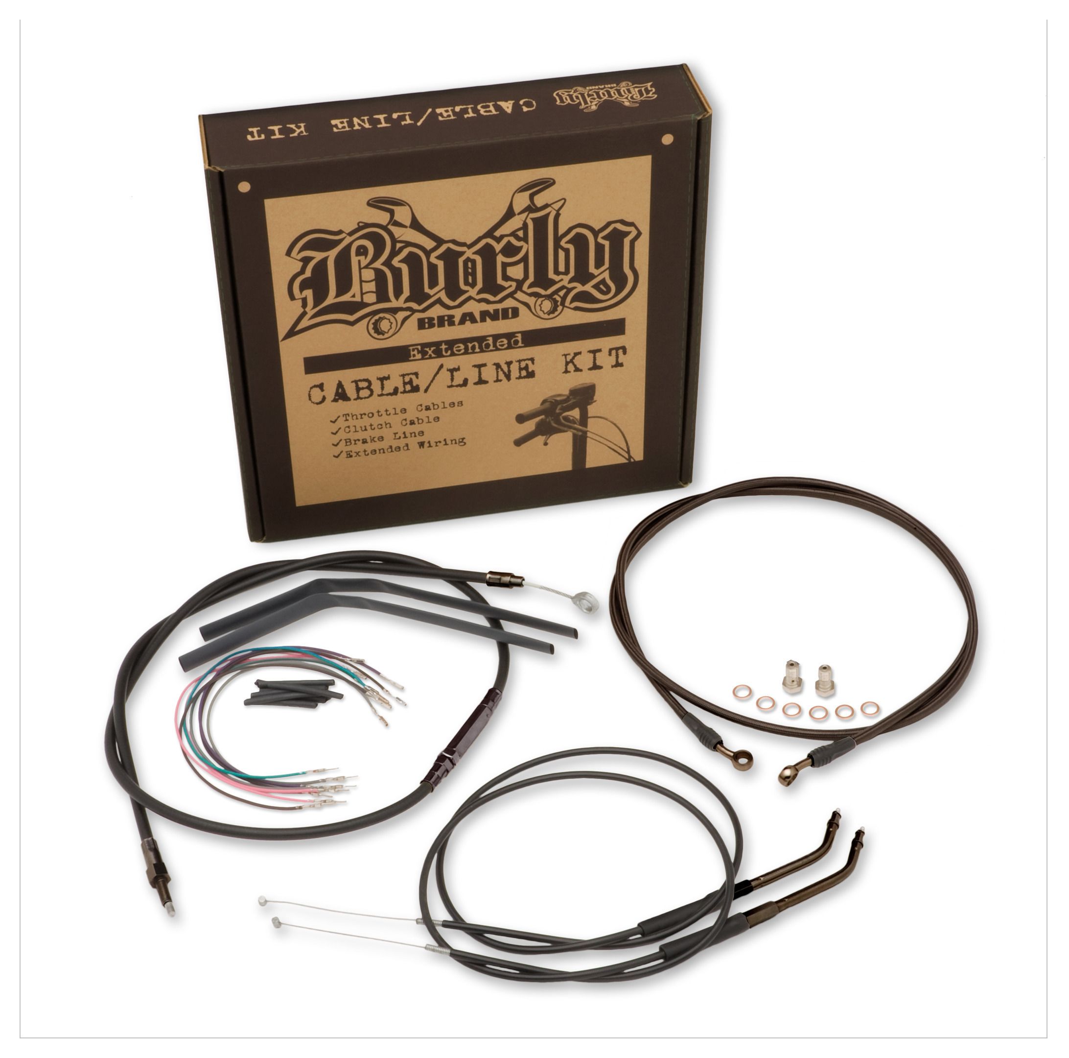 Burly Handlebar Cable Installation Kit For Harley Road King / Glide w/ ABS 2017-2020 16" Tall Bars