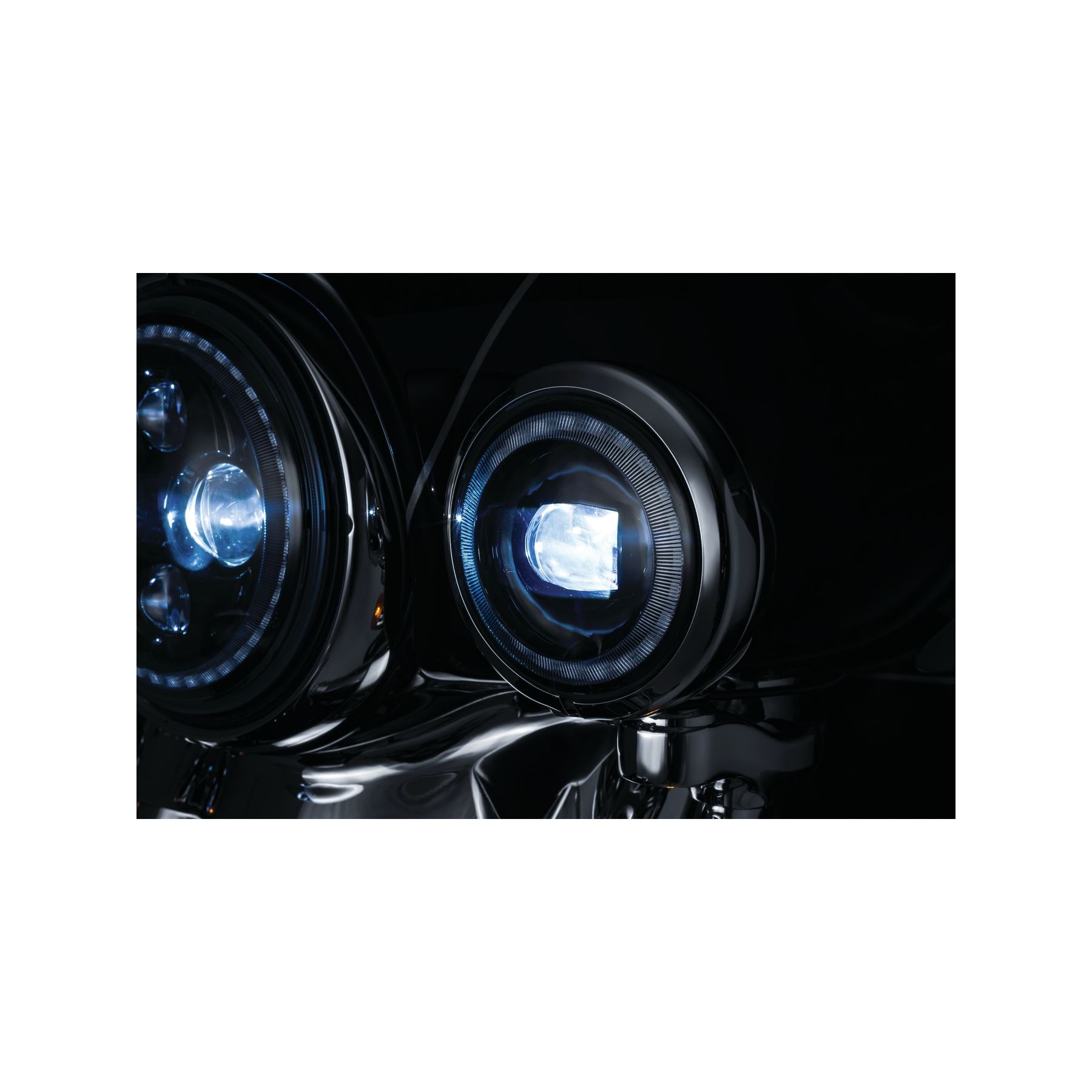 Kuryakyn Orbit Vision 4.5 LED Halo Passing Lamps For Harley (4 1/2)