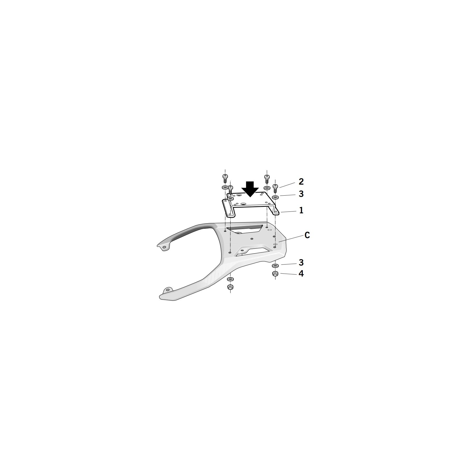 Shad Top Case Rack Suzuki V-Strom 650 / 1000 2002-2013