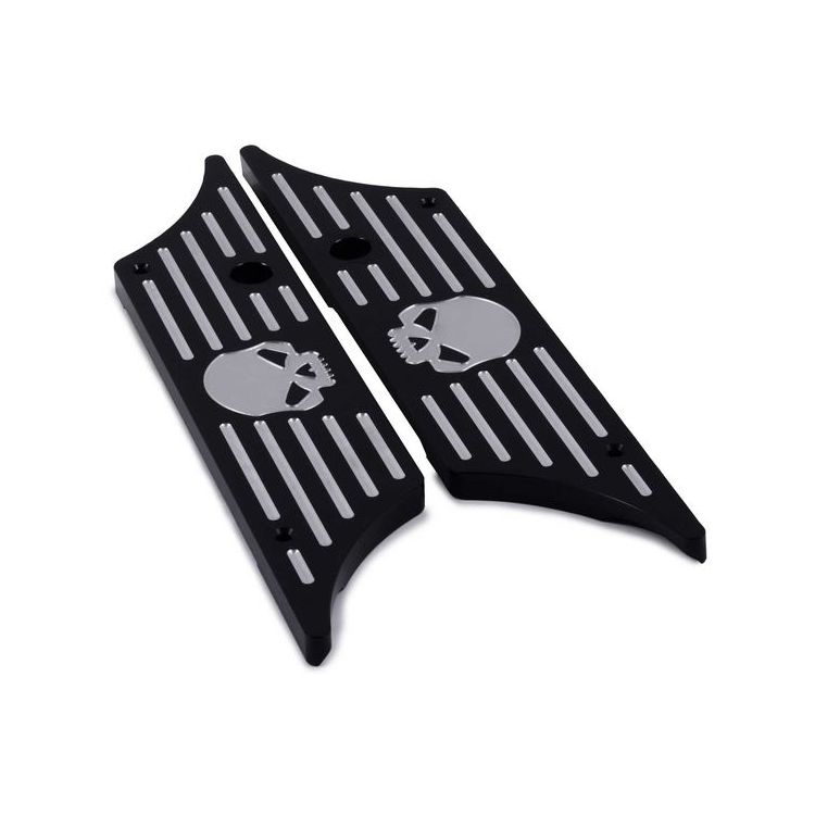 HogWorkz Skull Saddlebag Latch Covers For Harley Touring 1994-2013
